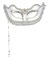 Adult Silver Metallic Masquerade Mask with Holding Stick, One Size